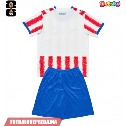 Lacne Dětský Futbalové dres Paraguaj MS 2026 Krátky Rukáv - Domáci (+ trenírky)